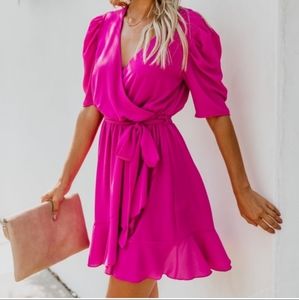 Vici Fuschia “To The Max” Wrap Dress